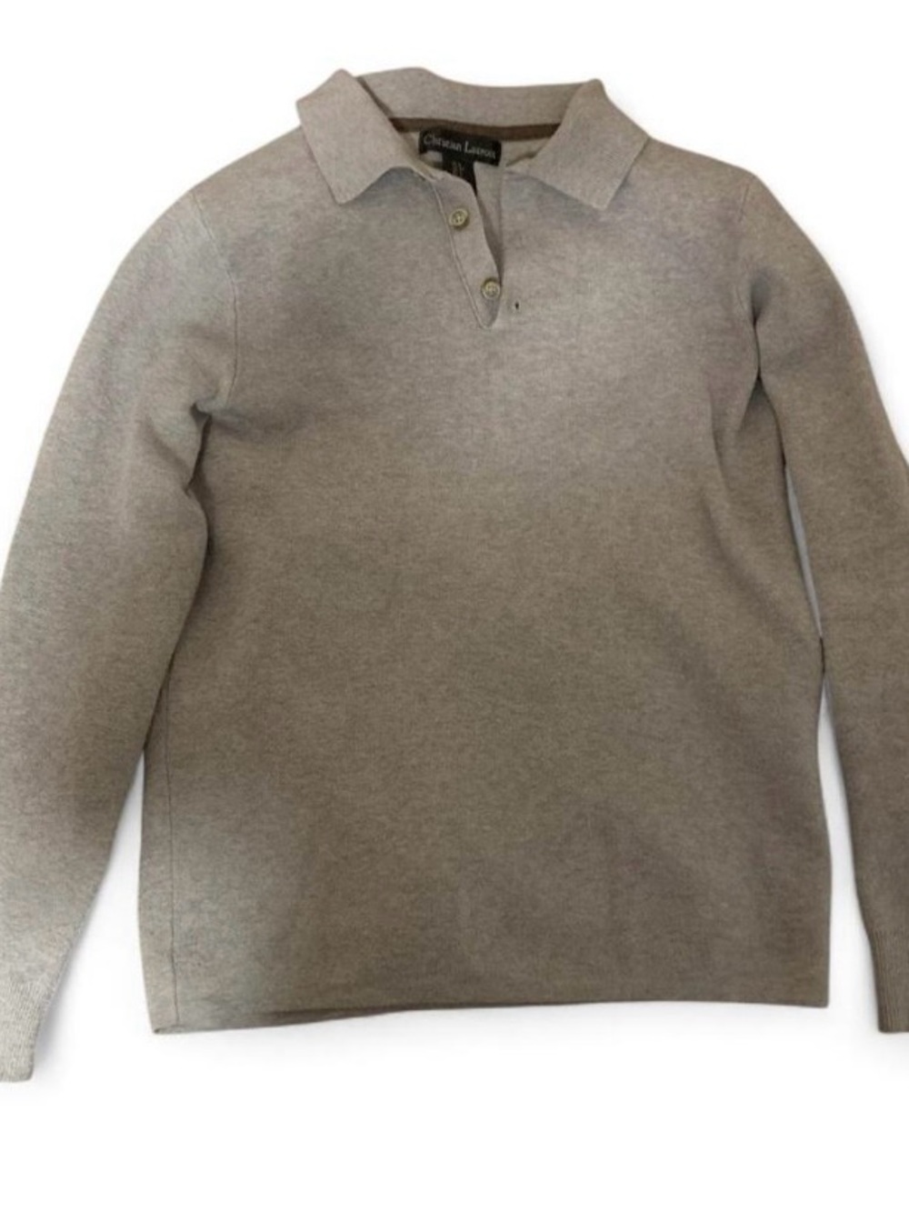 Merino wool Christian Lacroix Men's Light Taupe Polo Sweater